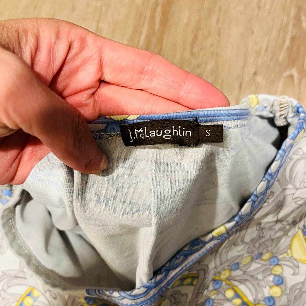 J. McLaughlin Blue and Yellow Floral Design